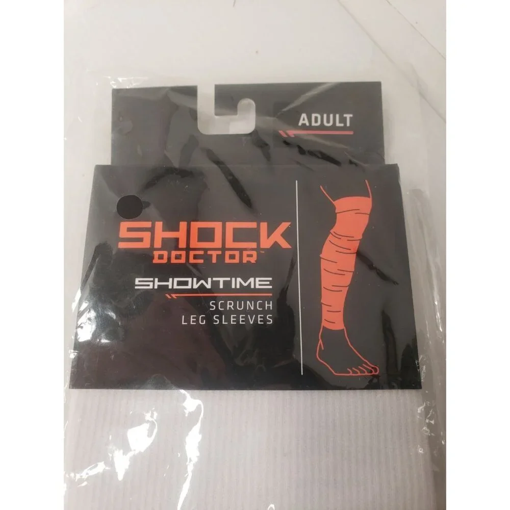 Shock Doctor Showtime Scrunch Leg Sleeves Adult White OSFM Compression NEW Pair